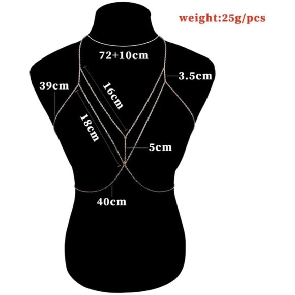 🆕Women Gold Body Jewelry Sexy Body Chain Waist Crossover Belly Chain Bikini - Picture 6 of 8